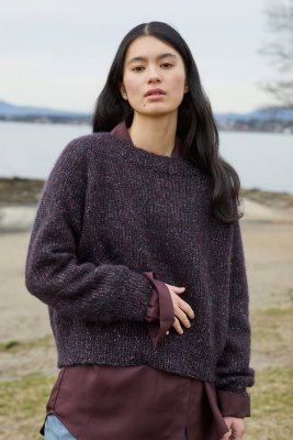 Zoom bild av stickbeskrivningar heia hösttröja alpakka lin