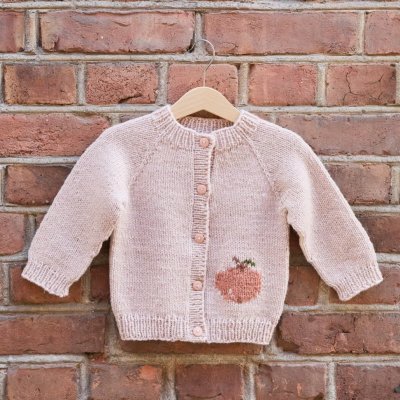 Zoom bild av fruktig intarsia rauma barn stickmönster