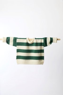 Zoom bild av stickbeskrivning tobben tröja rauma babygarn