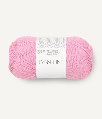 Zoom bild av rosa tunn line lingarn sandnes