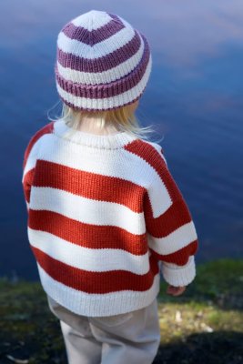 Zoom bild av stickbeskrivning tobben mössa rauma fivel