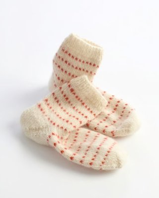 Zoom bild av stickbeskrivning sockar strumpor rauma vandre