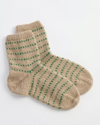 Zoom bild av stickbeskrivning sockar strumpor rauma vandre