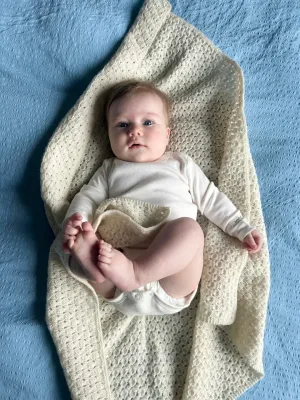 Zoom bild av mönster bäbisfilt teppe filt baby