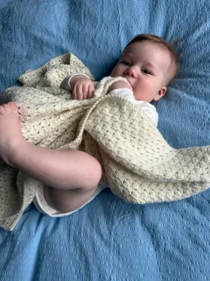 Zoom bild av mönster bäbisfilt teppe filt baby