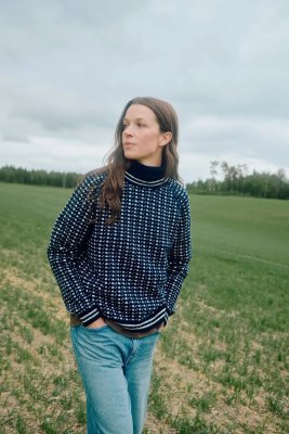 Zoom bild av islender genser mönster oppskrift