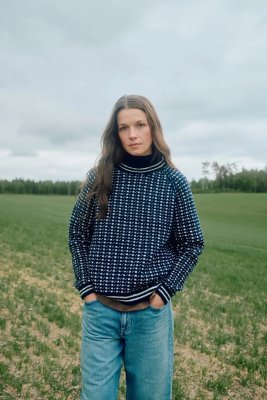 Zoom bild av islender genser mönster oppskrift