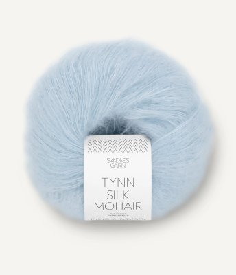 Zoom bild av garn sandnes tynn silk mohair ljusblå 6012