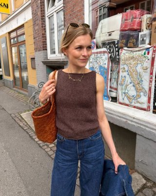 Zoom bild av bea top petite knit stickbeskrivning