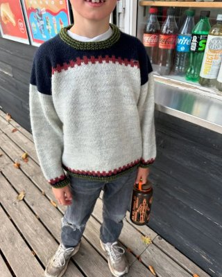 Zoom bild av Petite knit cross sweater junior peer gynt
