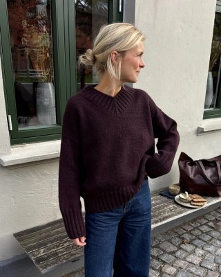 Zoom bild av tröja v-ringad hannah sweater petiteknit