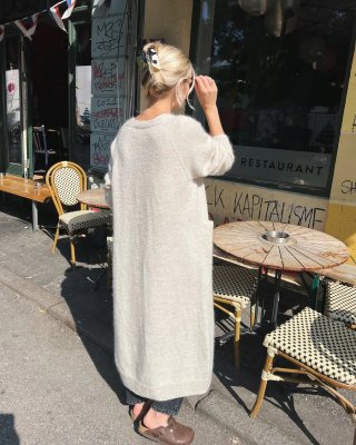 Zoom bild av inga krusiduller cardigan petite knit sandnes garn