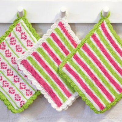Zoom bild av Gratis mönster grytlappar bomull