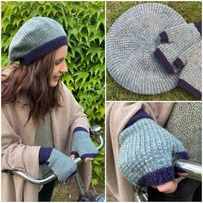 Zoom bild av mönster uradale yarns Starlight mitts vantar